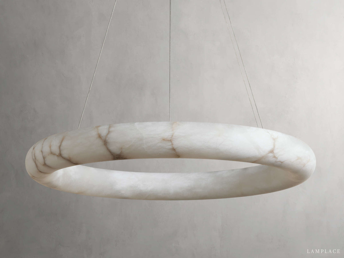 Halima Alabaster Gleam Halo Chandelier
