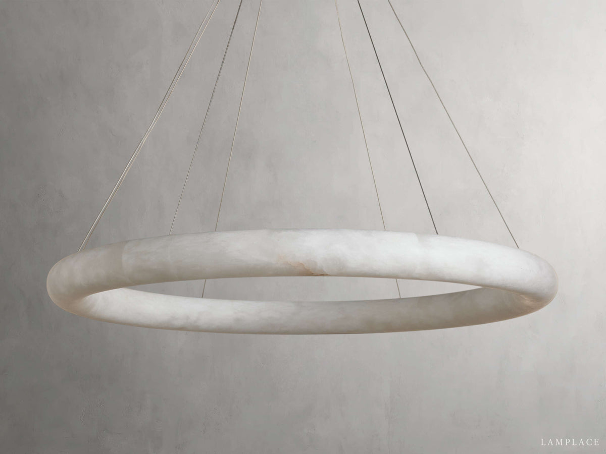 Halima Alabaster Gleam Halo Chandelier