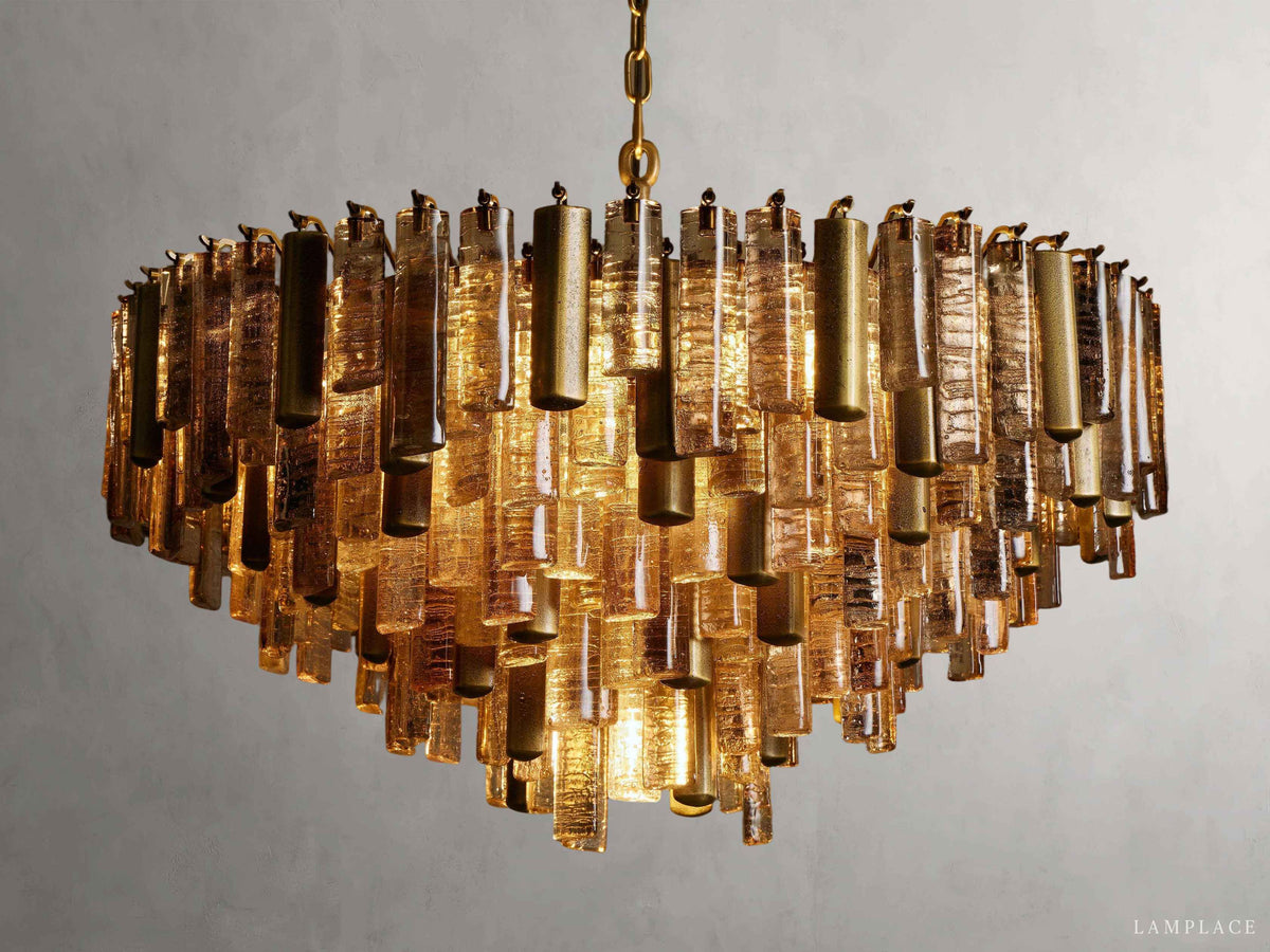 Neve Cascade Glass Round Chandelier