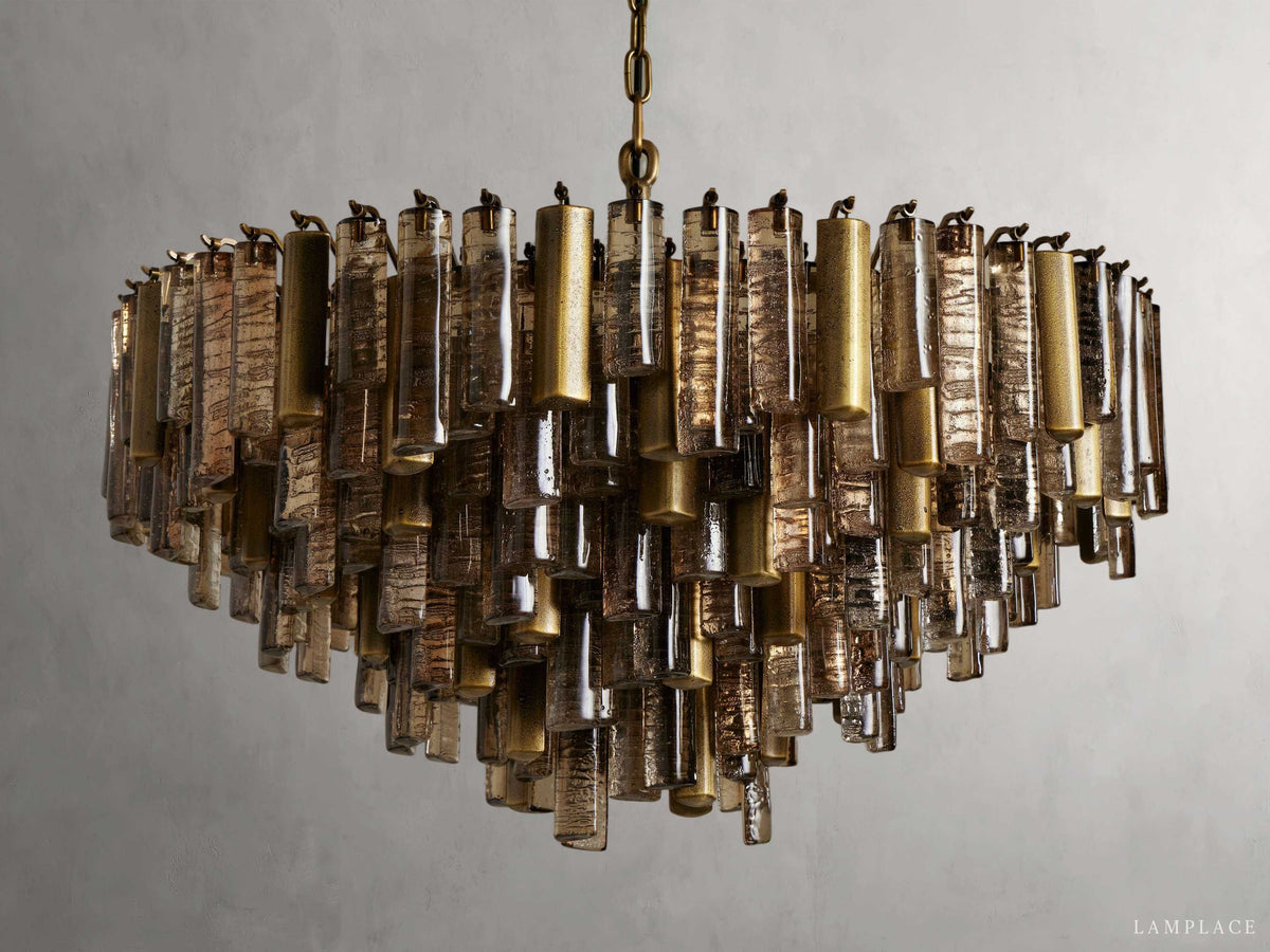 Neve Cascade Glass Round Chandelier
