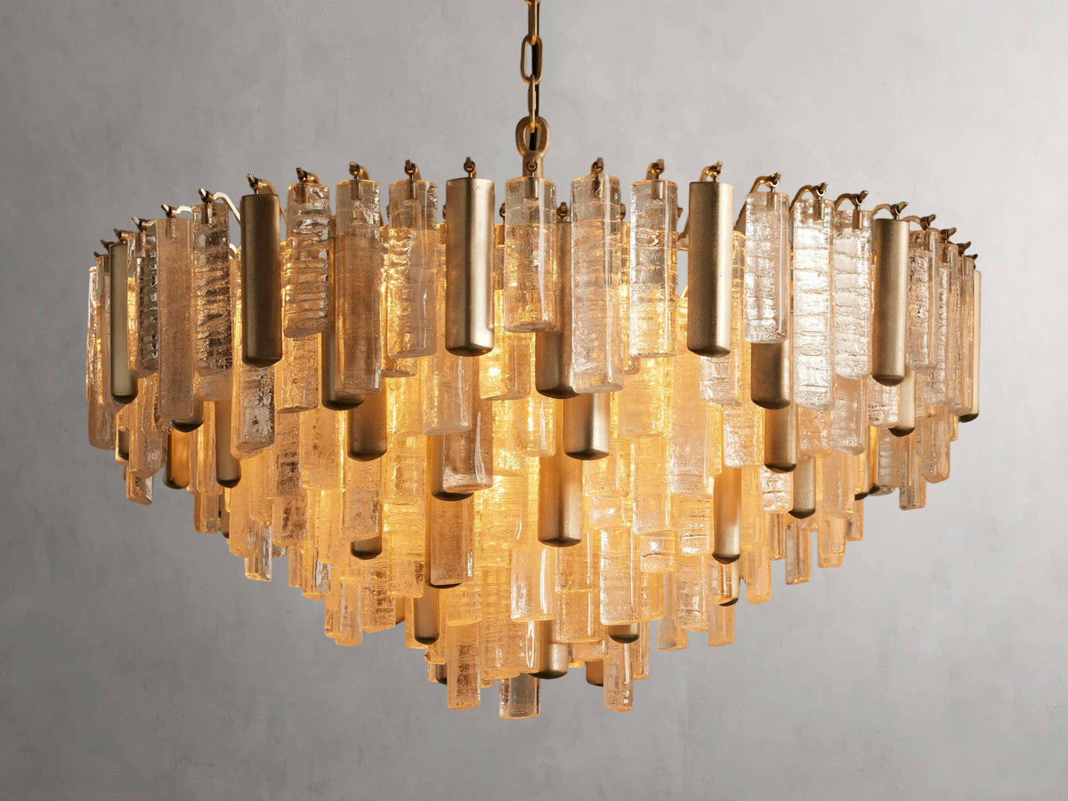 Neve Cascade Glass Round Chandelier