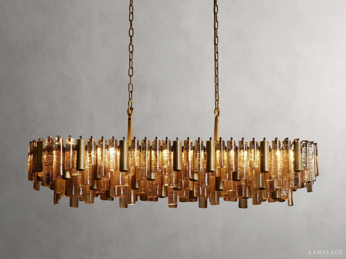 Neve Cascade Glass Linear Chandelier