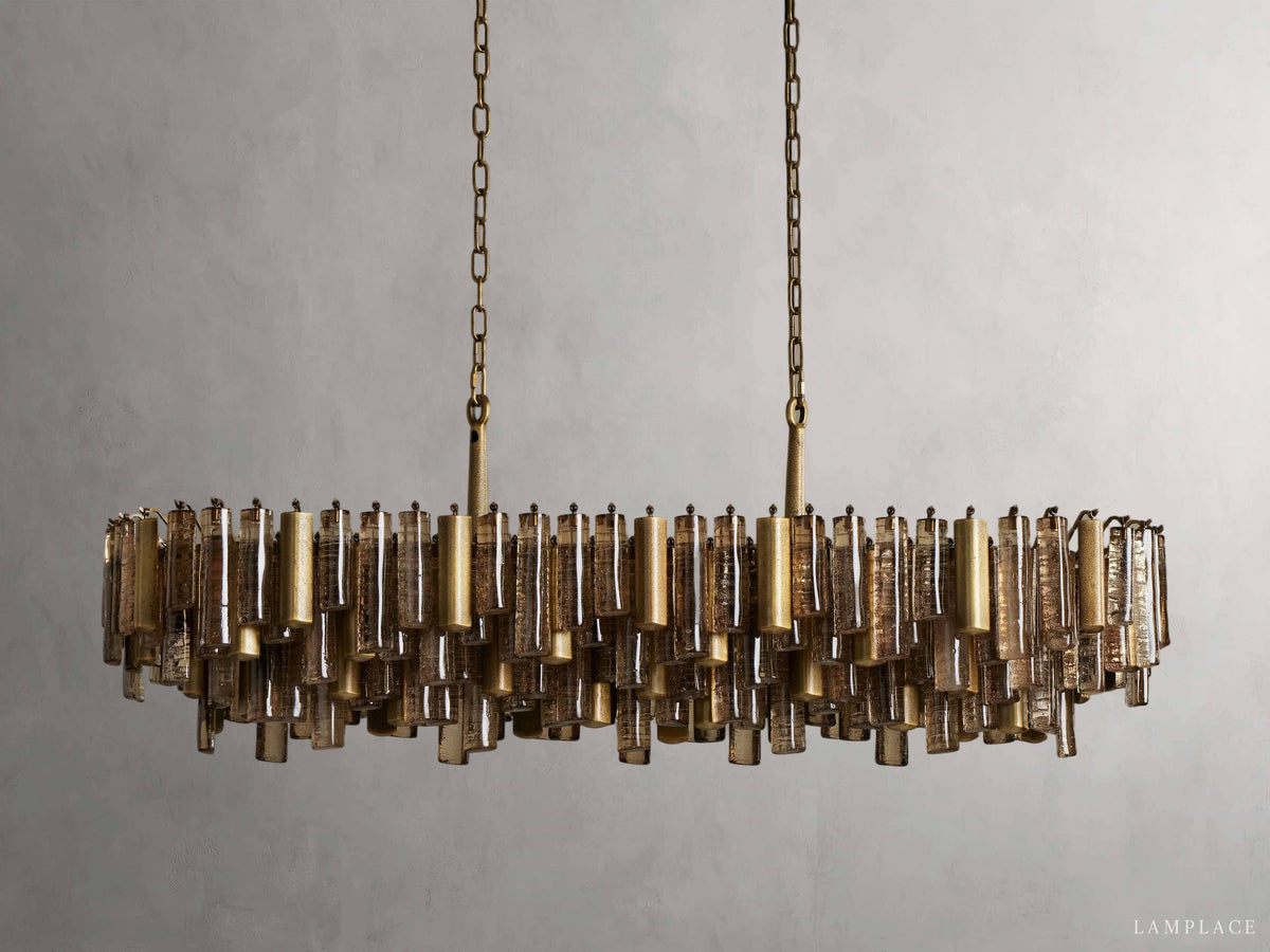 Neve Cascade Glass Linear Chandelier