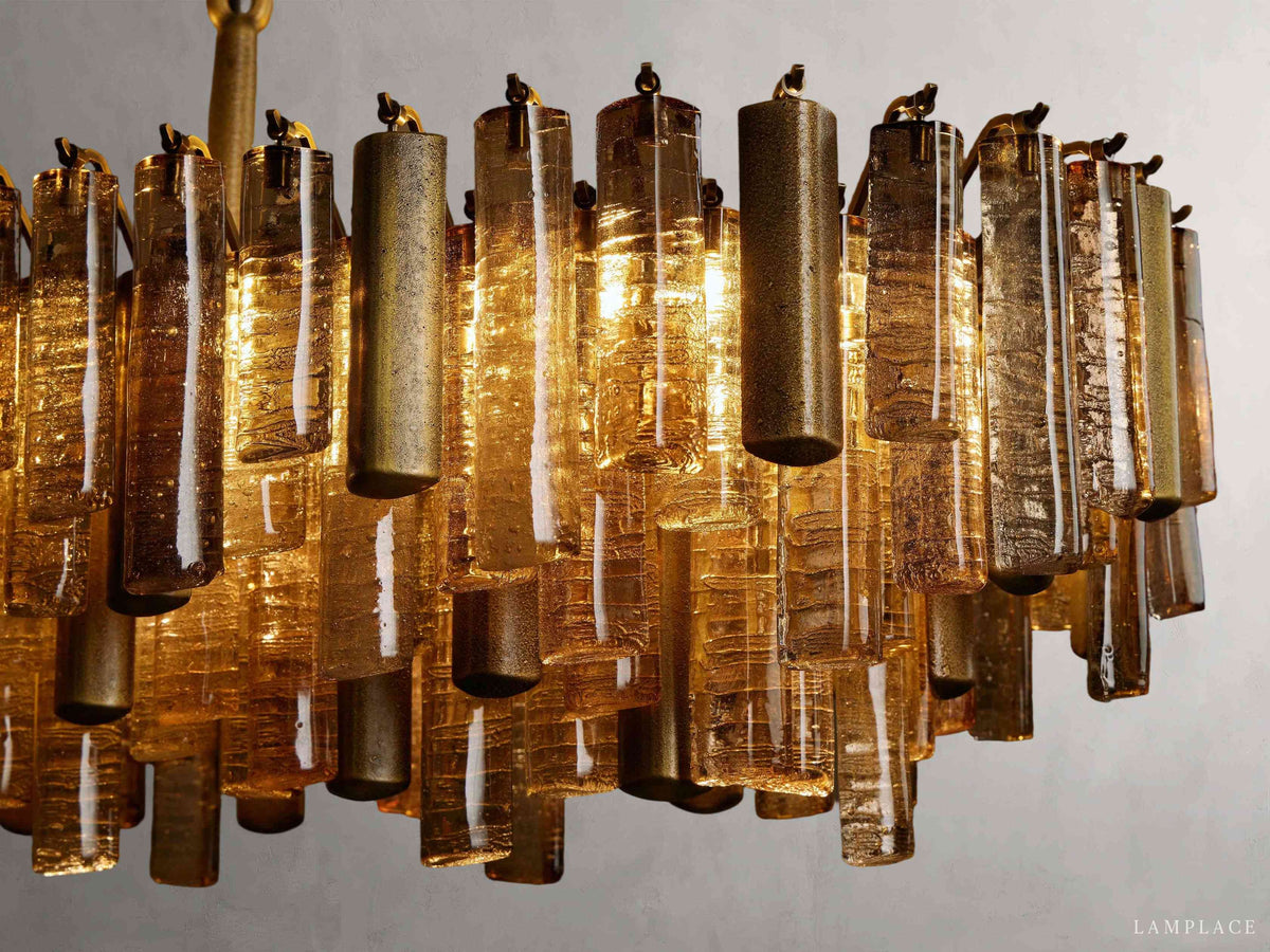 Neve Cascade Glass Linear Chandelier