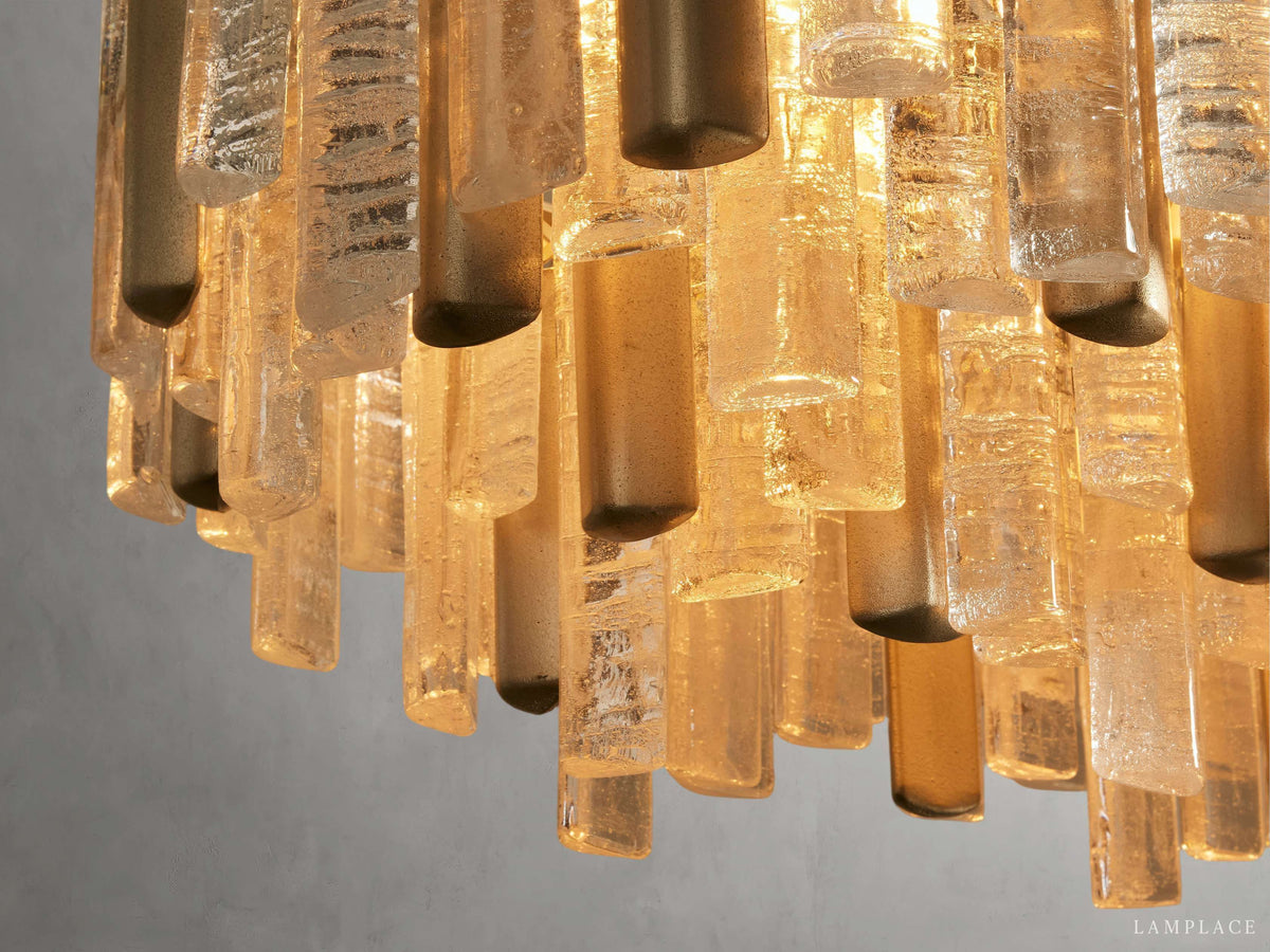 Neve Cascade Glass Linear Chandelier