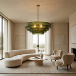 Ghiaccio Handcrafted Glass Round Chandelier