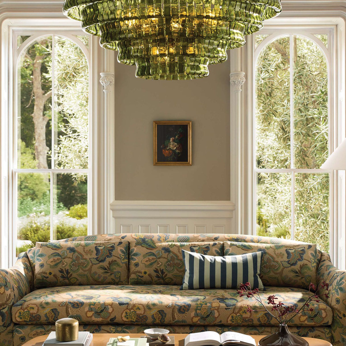 Ghiaccio Handcrafted Glass Round Chandelier