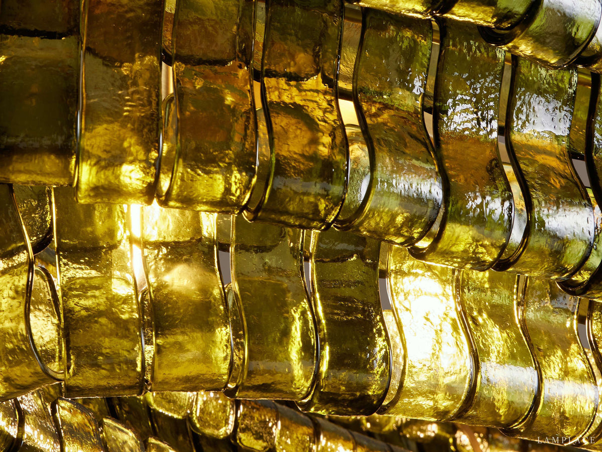 Ghiaccio Rippled Glass Oval Chandelier