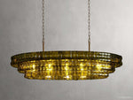 Ghiaccio Rippled Glass Oval Chandelier
