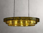 Ghiaccio Rippled Glass Oval Chandelier