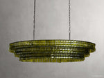Ghiaccio Rippled Glass Oval Chandelier