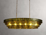 Ghiaccio Rippled Glass Oval Chandelier