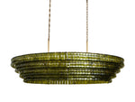 Ghiaccio Rippled Glass Oval Chandelier