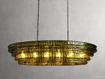 Ghiaccio Rippled Glass Oval Chandelier