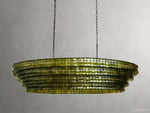 Ghiaccio Rippled Glass Oval Chandelier
