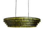 Ghiaccio Rippled Glass Oval Chandelier