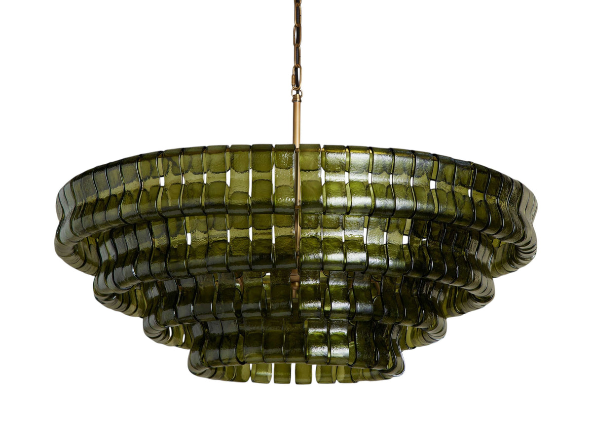 Ghiaccio Rippled Glass Round Chandelier