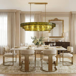 Ghiaccio Rippled Glass Oval Chandelier