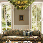 Ghiaccio Rippled Glass Round Chandelier