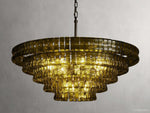 Ghiaccio Rippled Glass Round Chandelier