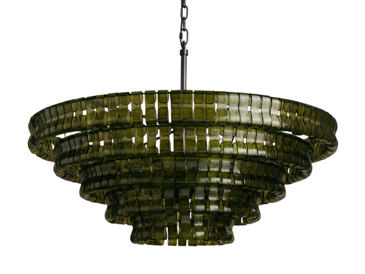 Ghiaccio Rippled Glass Round Chandelier