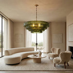 Ghiaccio Rippled Glass Round Chandelier