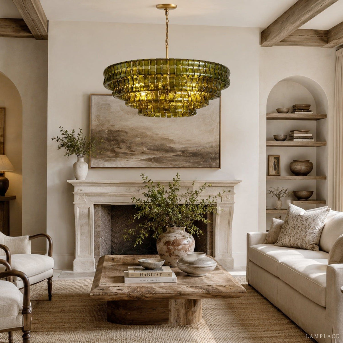 Ghiaccio Rippled Glass Round Chandelier