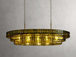 Ghiaccio Textured Glass Oval Chandelier