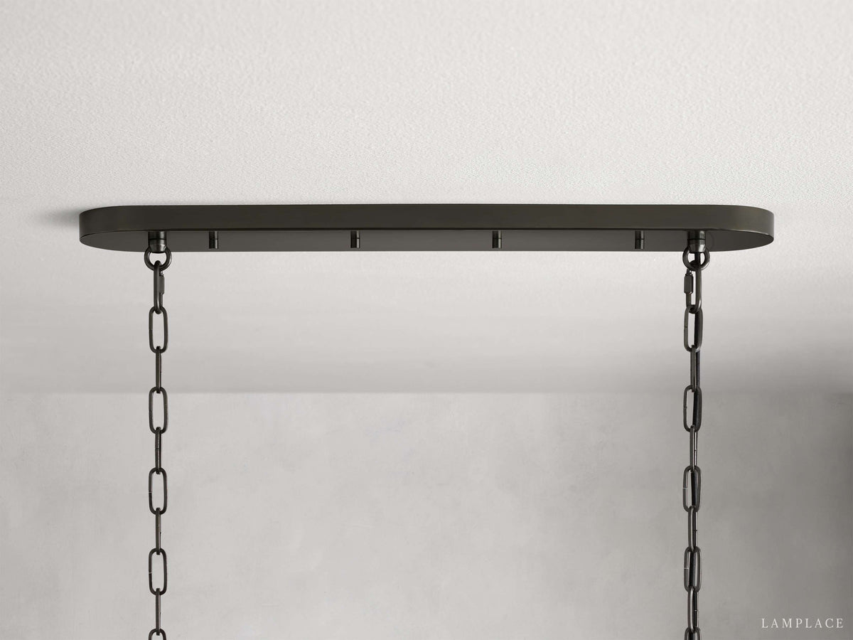Ghiaccio Textured Glass Oval Chandelier