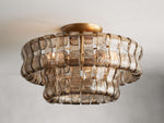 Ghiaccio Textured Glass Flush Mount