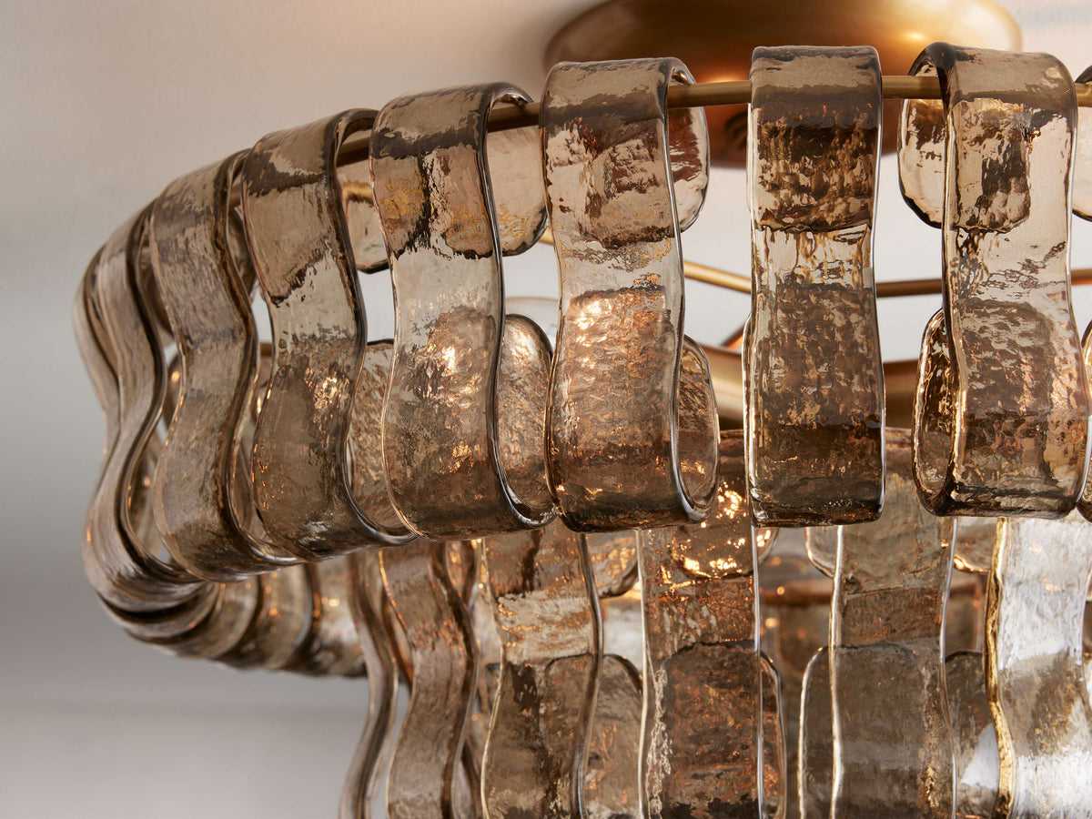 Ghiaccio Textured Glass Flush Mount