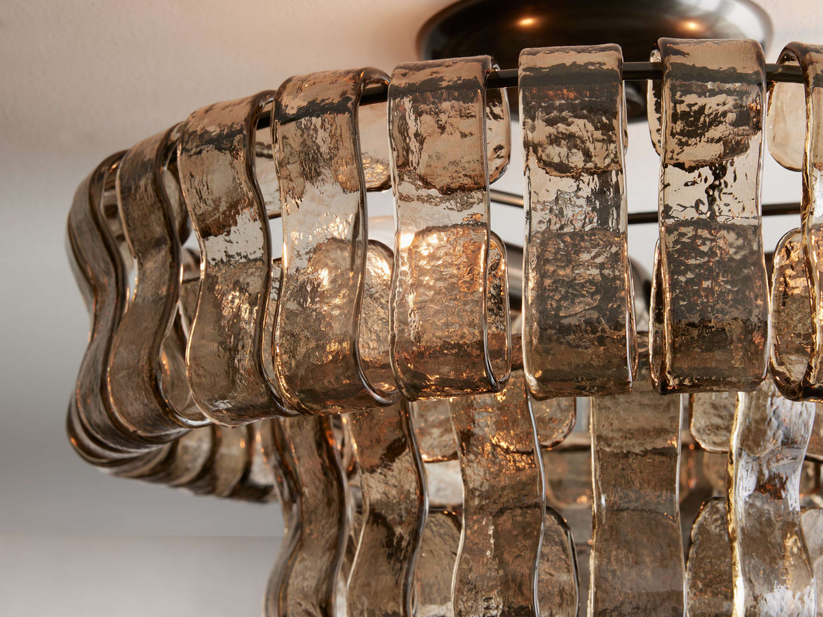 Ghiaccio Textured Glass Flush Mount