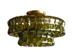 Ghiaccio Textured Glass Flush Mount