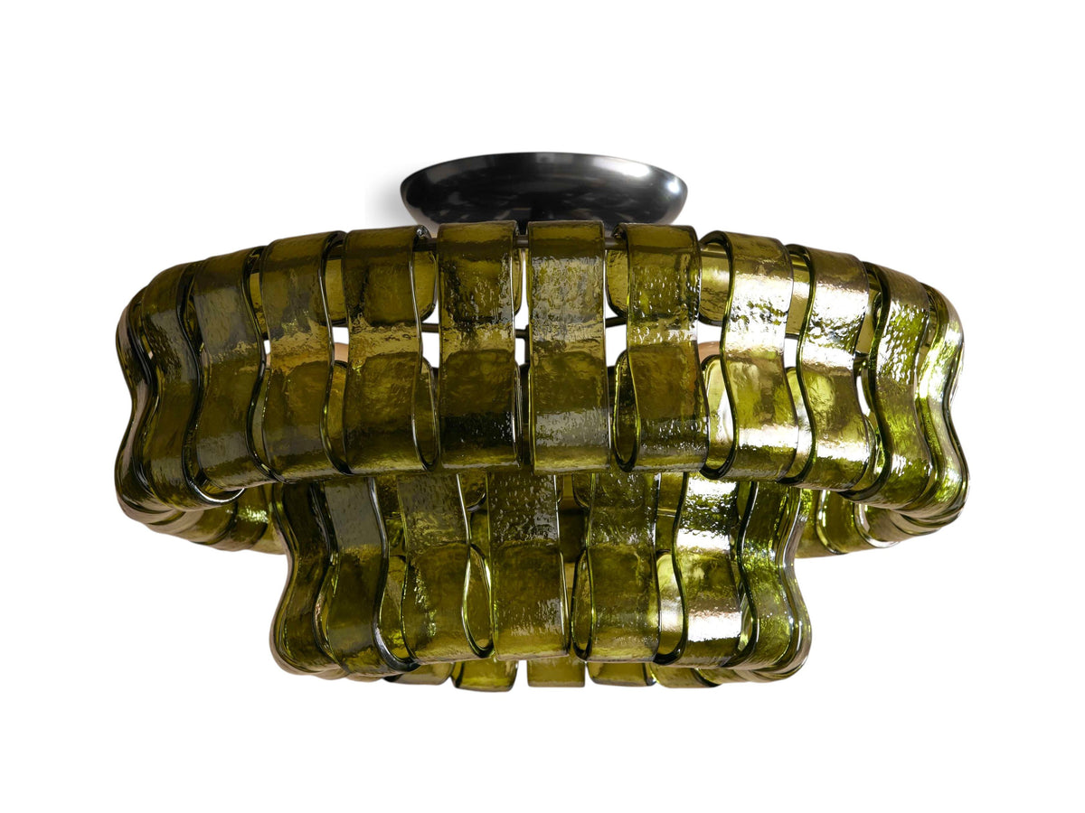 Ghiaccio Textured Glass Flush Mount