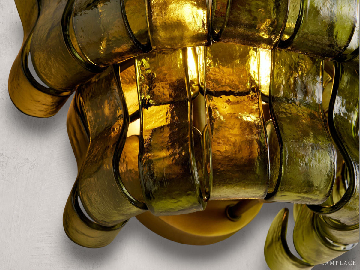 Ghiaccio Textured Glass Wall Sconce