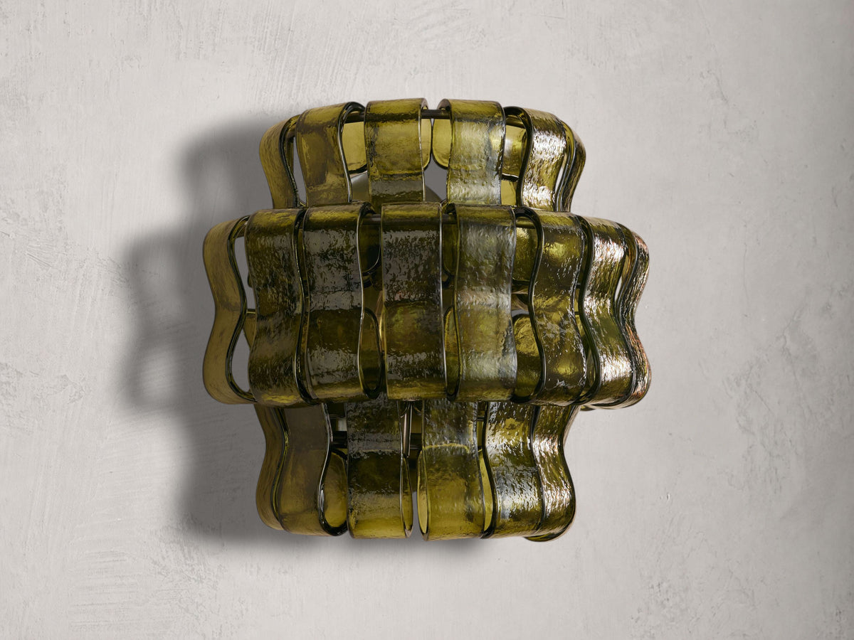 Ghiaccio Textured Glass Wall Sconce