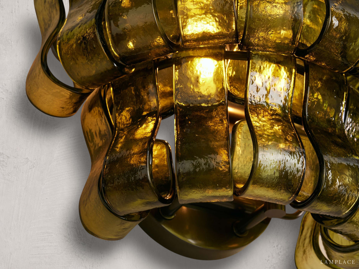 Ghiaccio Textured Glass Wall Sconce