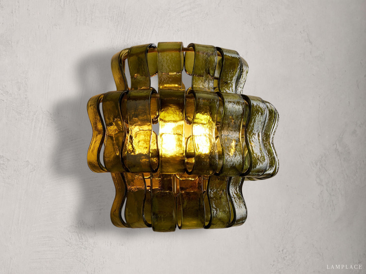 Ghiaccio Textured Glass Wall Sconce