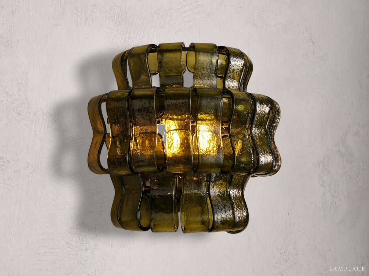 Ghiaccio Textured Glass Wall Sconce