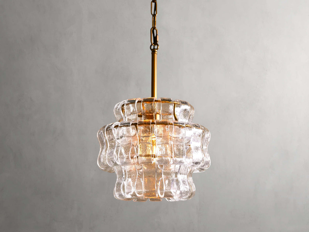 Ghiaccio Textured Glass Pendant Light