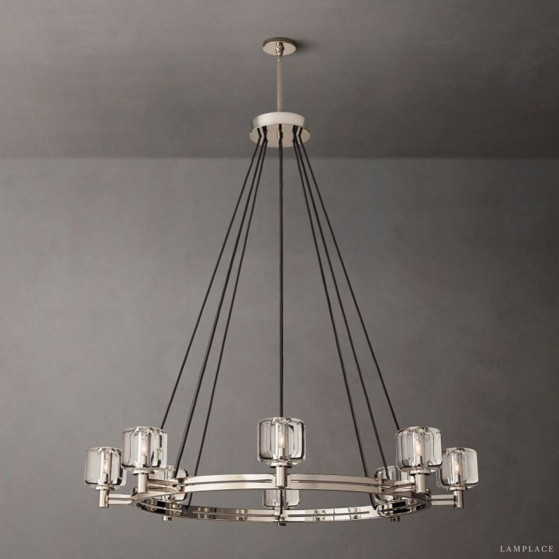 Demaret Sculpted Crystal Round Chandelier 48"