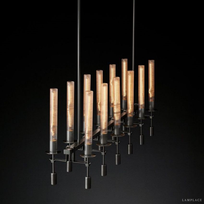 Fontanelle Vintage Glow Linear Chandelier 54"