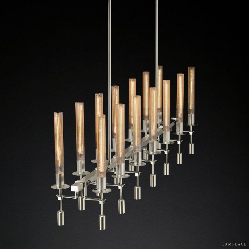 Fontanelle Vintage Glow Linear Chandelier 66"