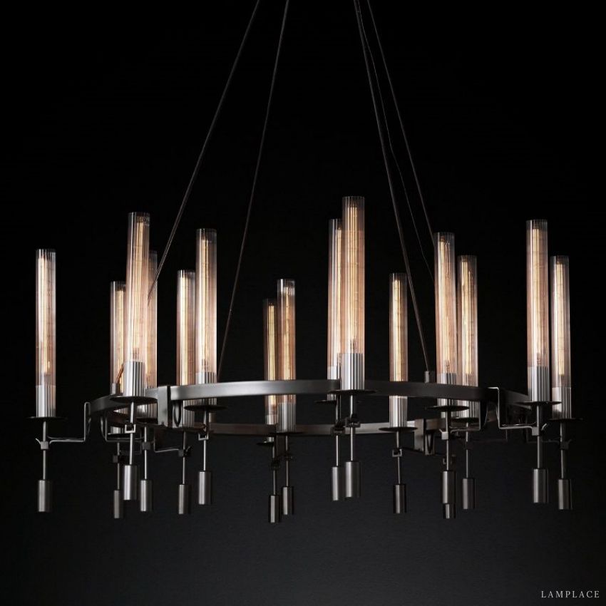 Fontanelle Vintage Glow Round Chandelier 46"