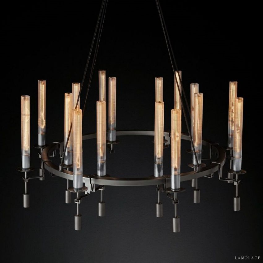 Fontanelle Vintage Glow Round Chandelier 46"