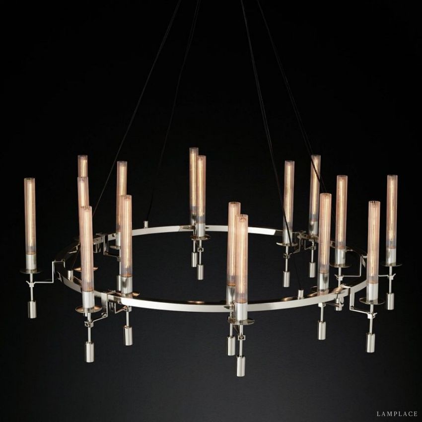 Fontanelle Vintage Glow Round Chandelier 58"