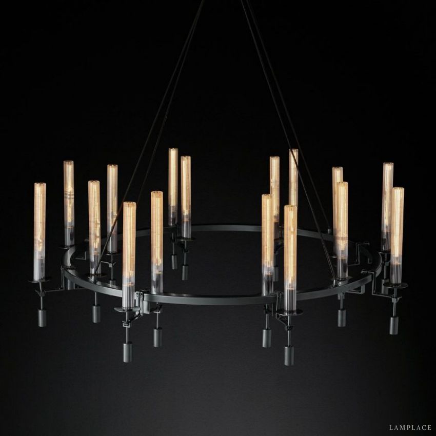 Fontanelle Vintage Glow Round Chandelier 58"