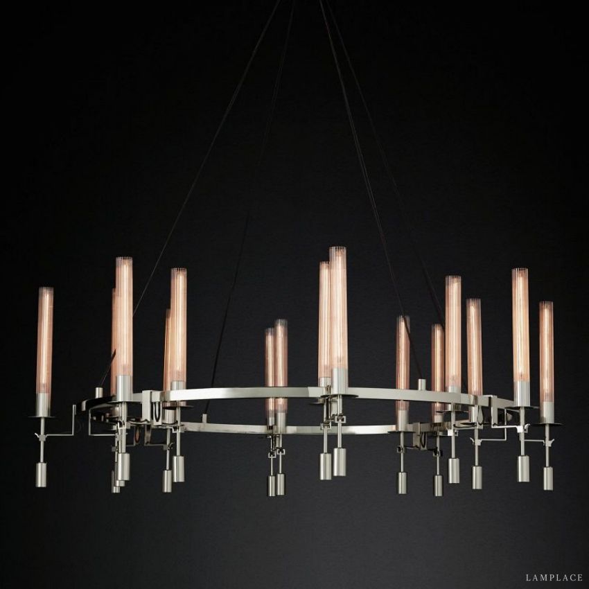Fontanelle Vintage Glow Round Chandelier 58"