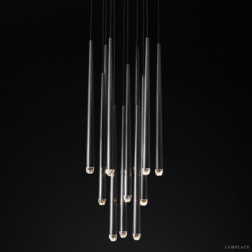 Aquitaine Faceted Cluster Round Chandelier 18"