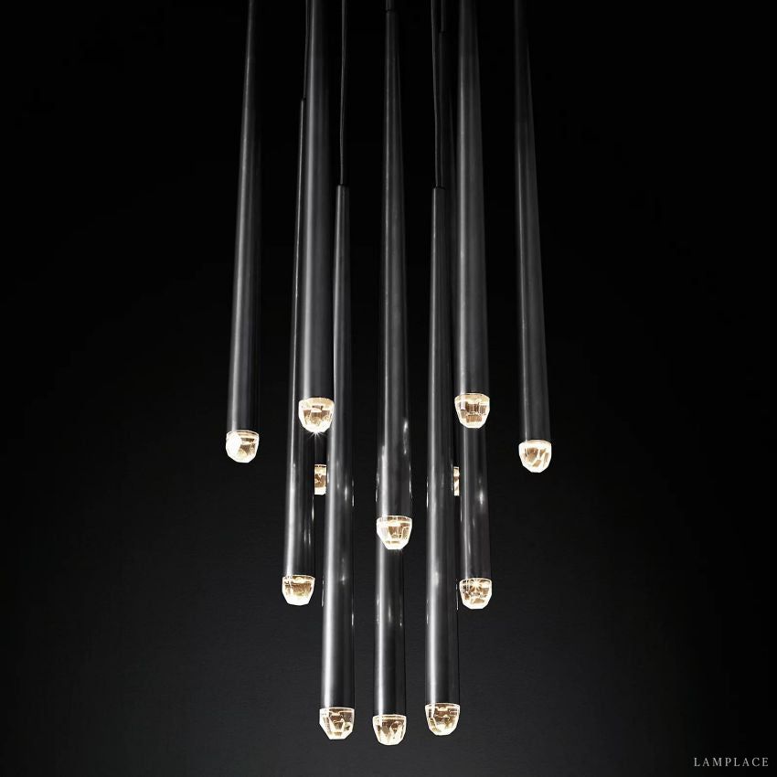 Aquitaine Faceted Cluster Round Chandelier 30"